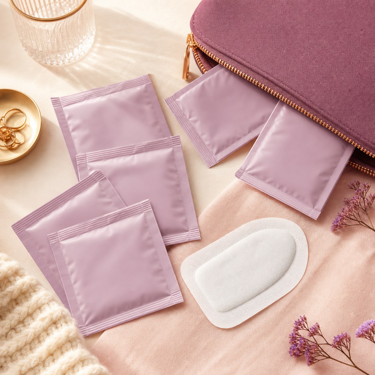 Menstrual heat patches for cycle support